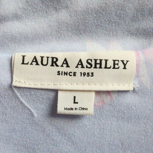 Laura Ashley Purple Floral Button Down Pajama Shirt Size Large - Picture 7 of 14